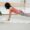 Karin in een yoga houding